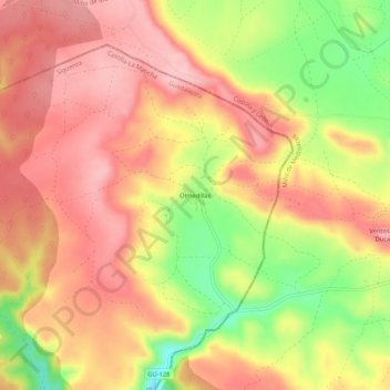 Topografische kaart Olmedillas, hoogte, reliëf