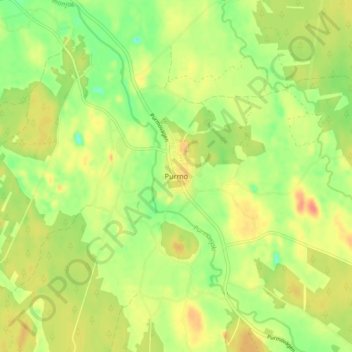 Topografische kaart Purmo, hoogte, reliëf