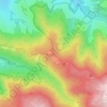 Topografische kaart Minca, hoogte, reliëf