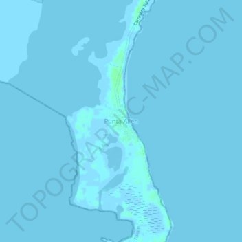 Topografische kaart Punta Allen, hoogte, reliëf