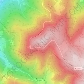 Topografische kaart Omerskopf, hoogte, reliëf