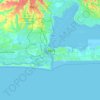 Topografische kaart Lagos, hoogte, reliëf