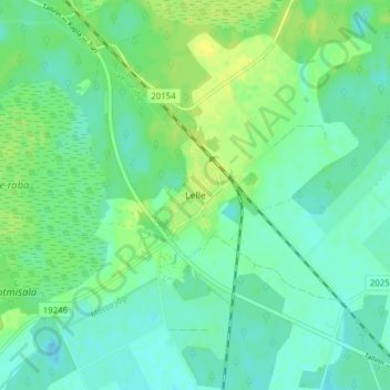 Topografische kaart Lelle, hoogte, reliëf