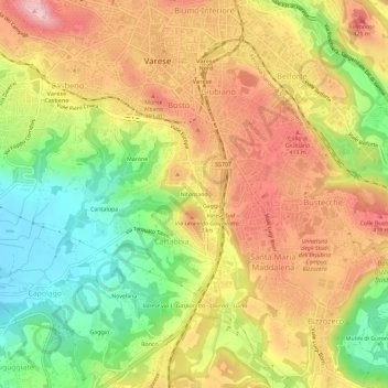 Topografische kaart Nifontano, hoogte, reliëf