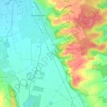 Topografische kaart Nettershausen, hoogte, reliëf