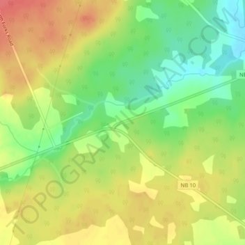 Topografische kaart Fowlers Corner, hoogte, reliëf