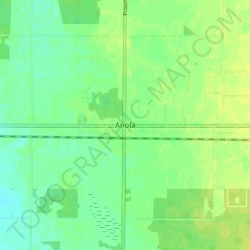 Topografische kaart Anola, hoogte, reliëf