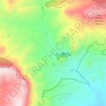Topografische kaart El Rincón Bello, hoogte, reliëf
