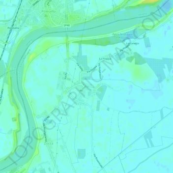 Topografische kaart Ro, hoogte, reliëf