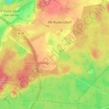 Topografische kaart Hortwinkel, hoogte, reliëf