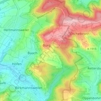 Topografische kaart Schulerhof, hoogte, reliëf