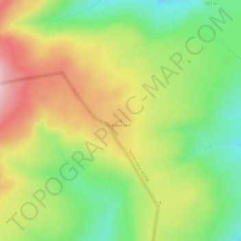 Topografische kaart Blake Hill, hoogte, reliëf