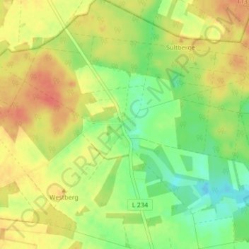 Topografische kaart Wettenbostel, hoogte, reliëf