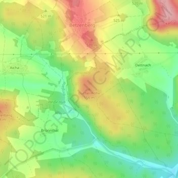 Topografische kaart Buchenhöhe, hoogte, reliëf