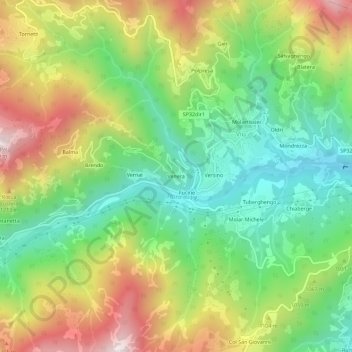 Topografische kaart Venera, hoogte, reliëf