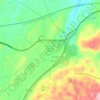 Topografische kaart Salinas, hoogte, reliëf