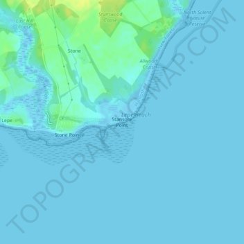 Topografische kaart Stansore Point, hoogte, reliëf