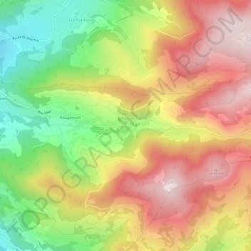 Topografische kaart Planois, hoogte, reliëf