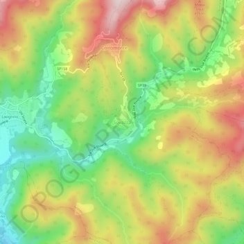 Topografische kaart Sovazza, hoogte, reliëf