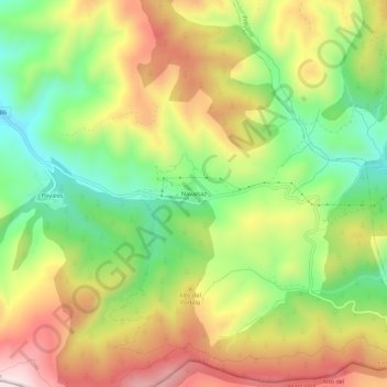 Topografische kaart Navalsaz, hoogte, reliëf