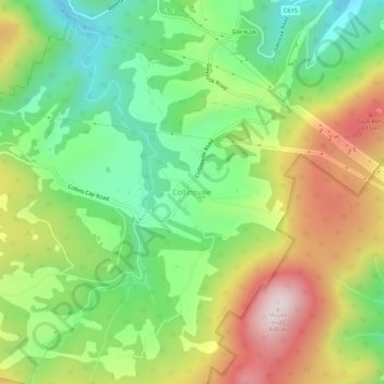 Topografische kaart Collinsvale, hoogte, reliëf