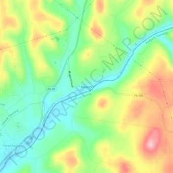 Topografische kaart Mayport, hoogte, reliëf