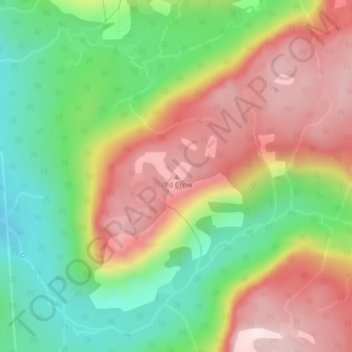 Topografische kaart Old Crow, hoogte, reliëf