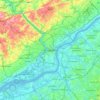 Topografische kaart Philadelphie, hoogte, reliëf