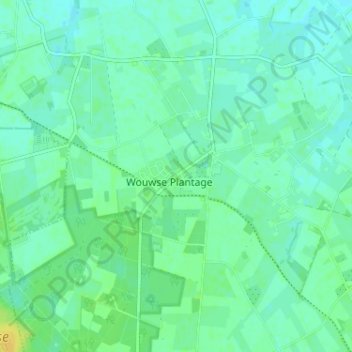 Topografische kaart Wouwse Plantage, hoogte, reliëf