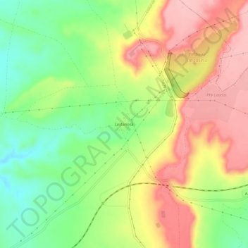 Topografische kaart Lastanosa, hoogte, reliëf