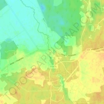 Topografische kaart Padise, hoogte, reliëf