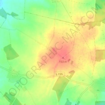 Topografische kaart Warnsdorf, hoogte, reliëf