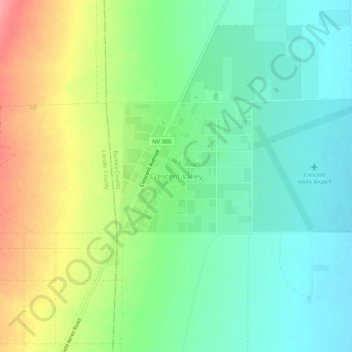 Topografische kaart Crescent Valley, hoogte, reliëf