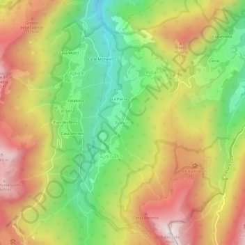 Topografische kaart Ronchi, hoogte, reliëf