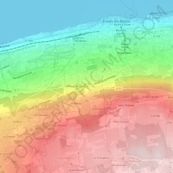 Topografische kaart L'X, hoogte, reliëf
