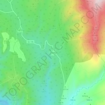 Topografische kaart Campillejo, hoogte, reliëf