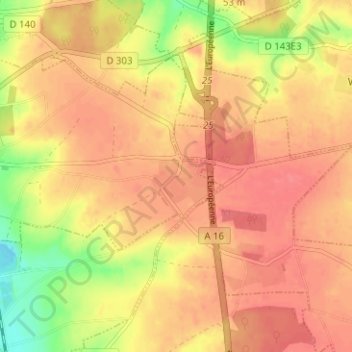 Topografische kaart Le Bahot, hoogte, reliëf