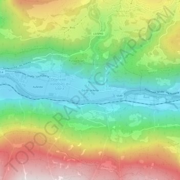 Topografische kaart Dörfl, hoogte, reliëf