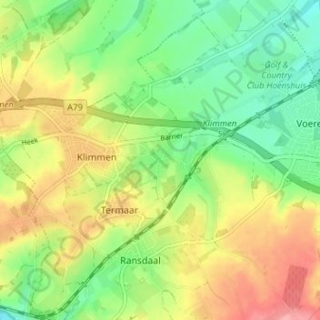 Topografische kaart Craubeek, hoogte, reliëf