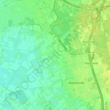 Topografische kaart Donzel, hoogte, reliëf