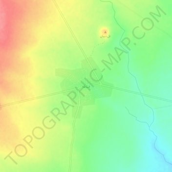 Topografische kaart Qaytah, hoogte, reliëf