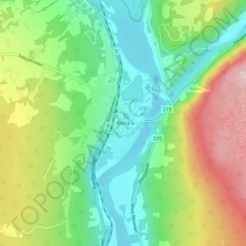 Topografische kaart Rena, hoogte, reliëf
