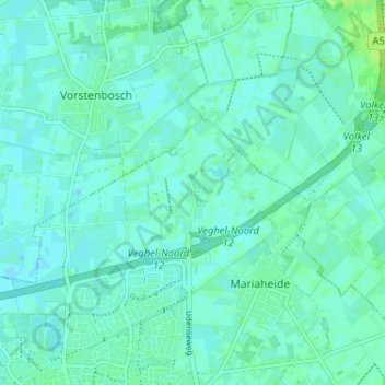 Topografische kaart Driehuizen, hoogte, reliëf