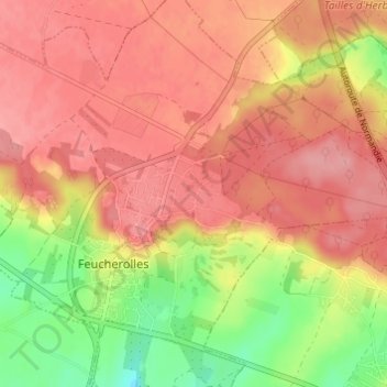 Topografische kaart Sainte-Gemme, hoogte, reliëf