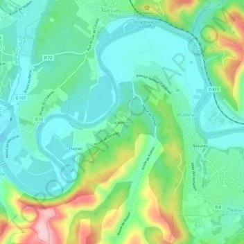Topografische kaart Salapissou, hoogte, reliëf