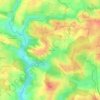 Topografische kaart La Verrerie, hoogte, reliëf