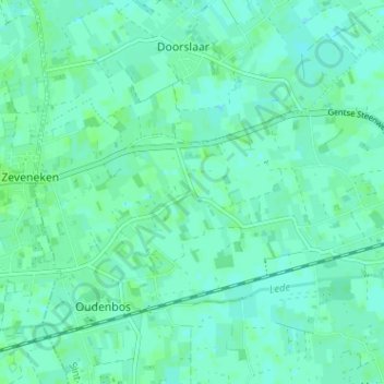 Topografische kaart Hoekheed, hoogte, reliëf