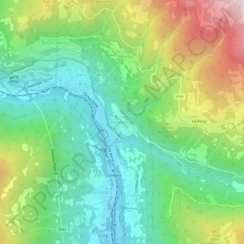 Topografische kaart Andrista, hoogte, reliëf