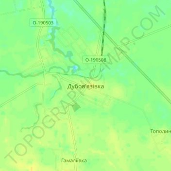 Topografische kaart Дубовязовка, hoogte, reliëf