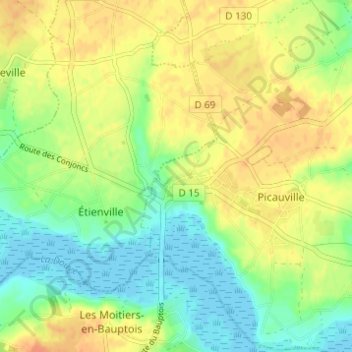 Topografische kaart Le Haras, hoogte, reliëf